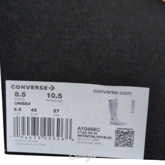 Converse CTAS XXHI Womens 10.5 White Black Canvas Knee High Sneaker Boot NEW - Picture 6 of 12